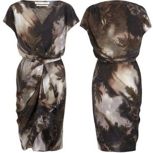 All Saints Silk Landscape Dress UK6 US2